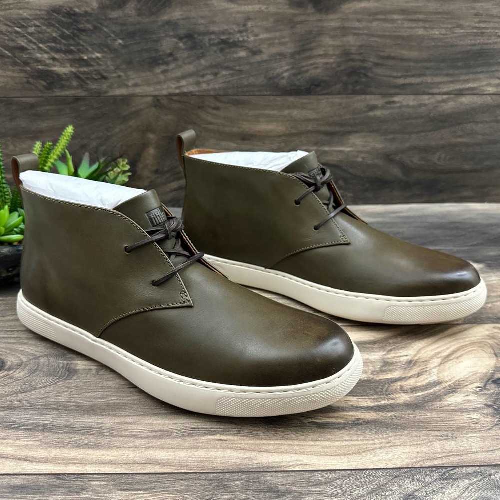 ❌SOLD❌NIB FitFlop Zackery 11 44 Forest Green Chukka Boots Leather - Picture 4 of 11